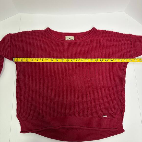 Hollister Waffle Knit Sweater in Berry Red – Size M - Picture 7 of 9